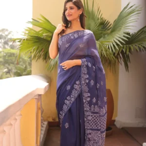 Blue Kota Cotton Chikankari