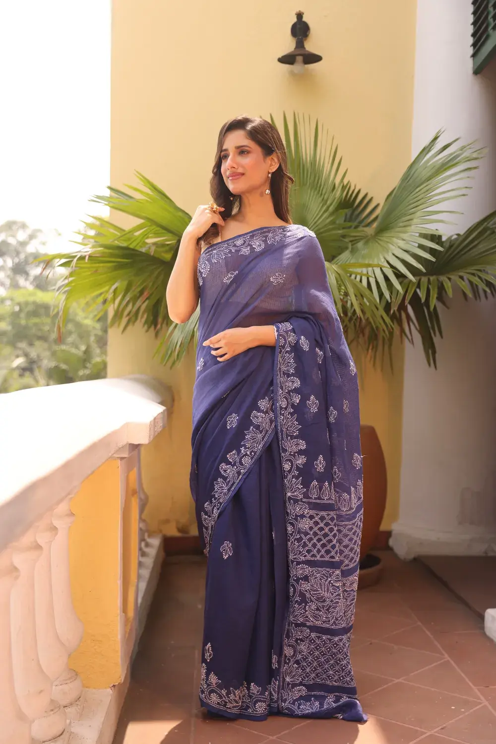 Blue Kota Cotton Chikankari