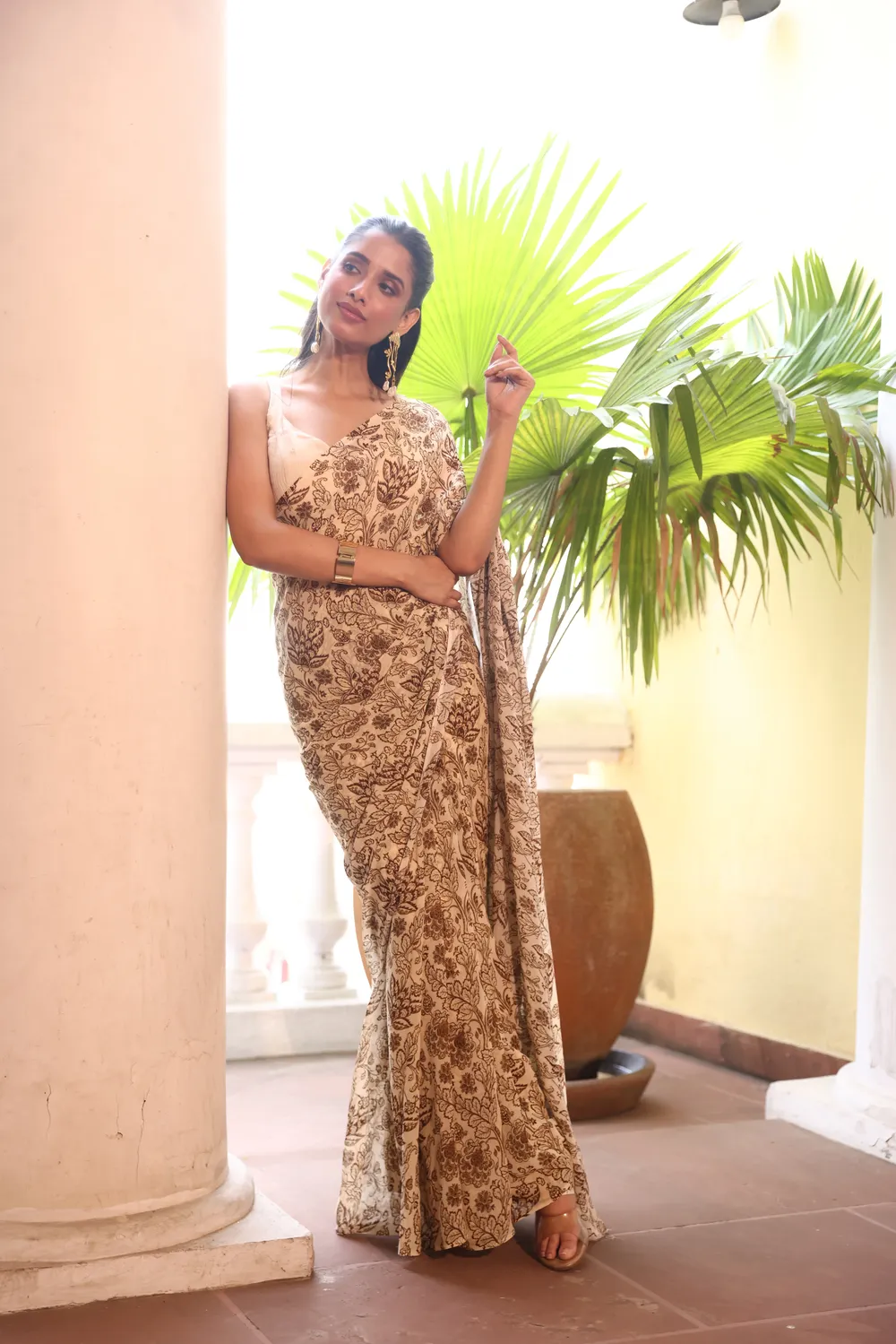 Beige Digital Print