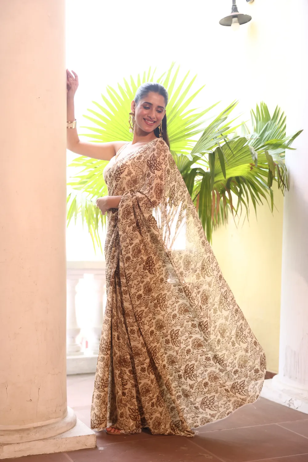 Beige Digital Print