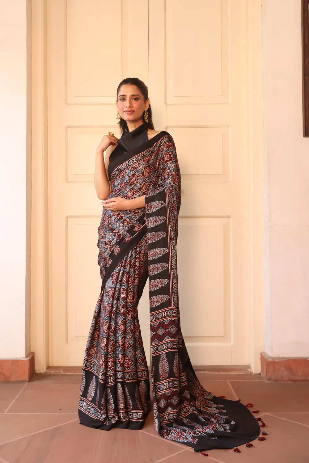 Modal Silk Ajrakh Saree
