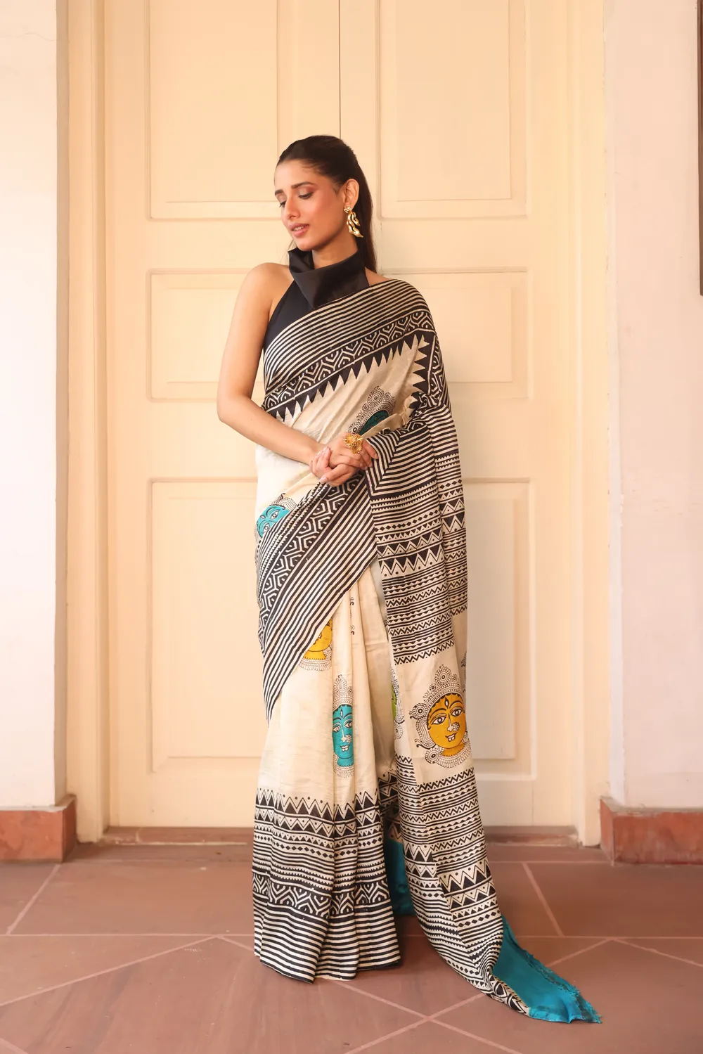 Pure Silk Saree with Kalamkari Saree