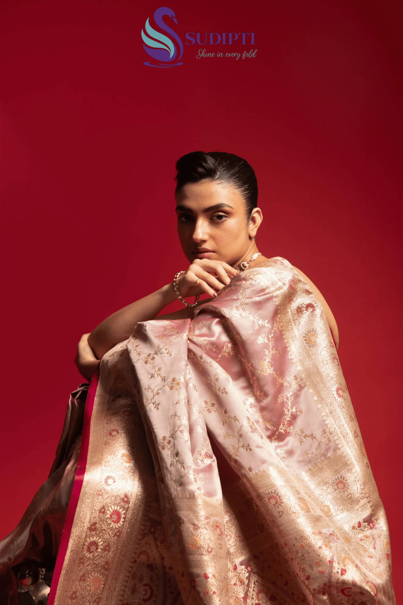 Blush Majesty Banarasi Saree