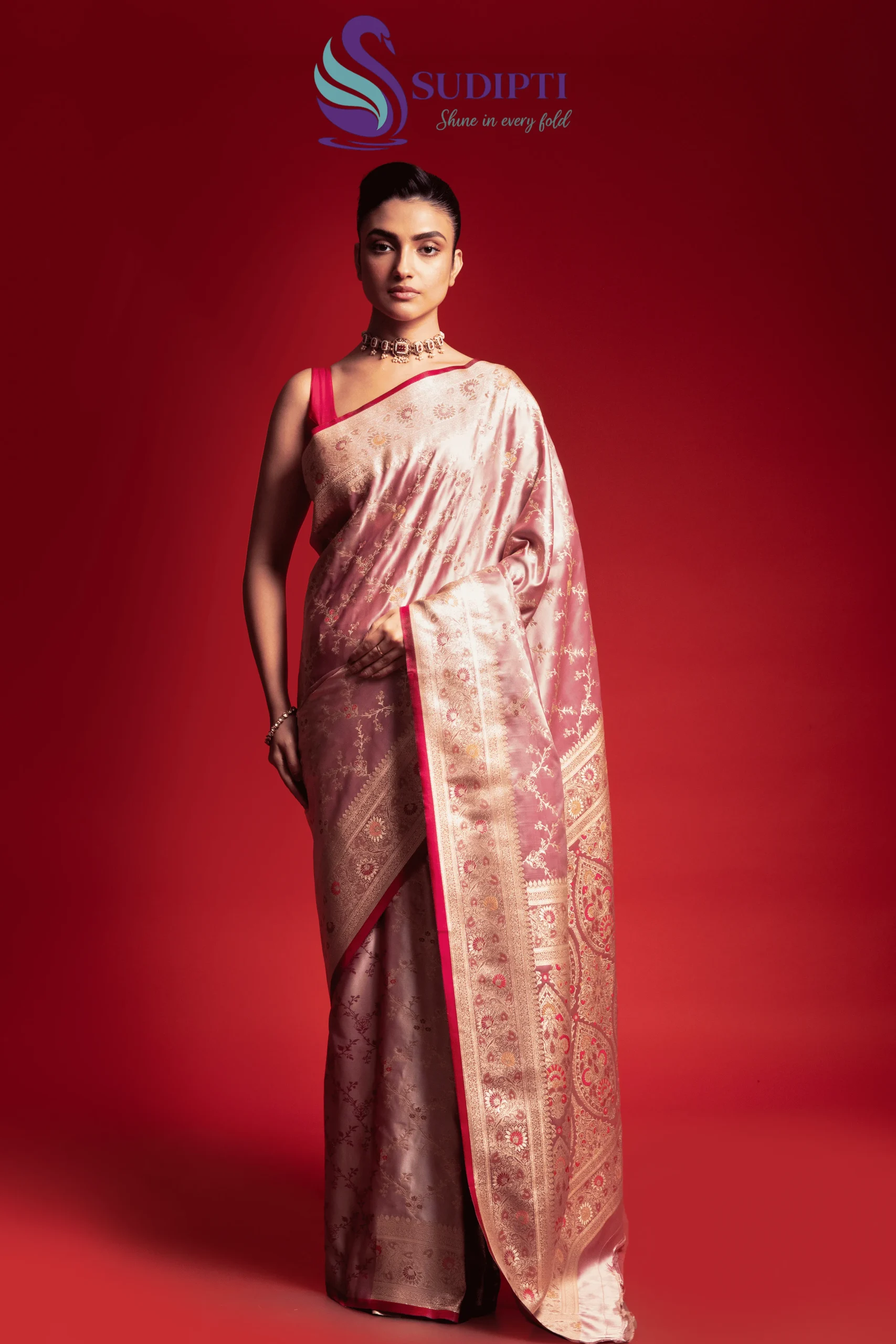 Blush Majesty Banarasi Saree
