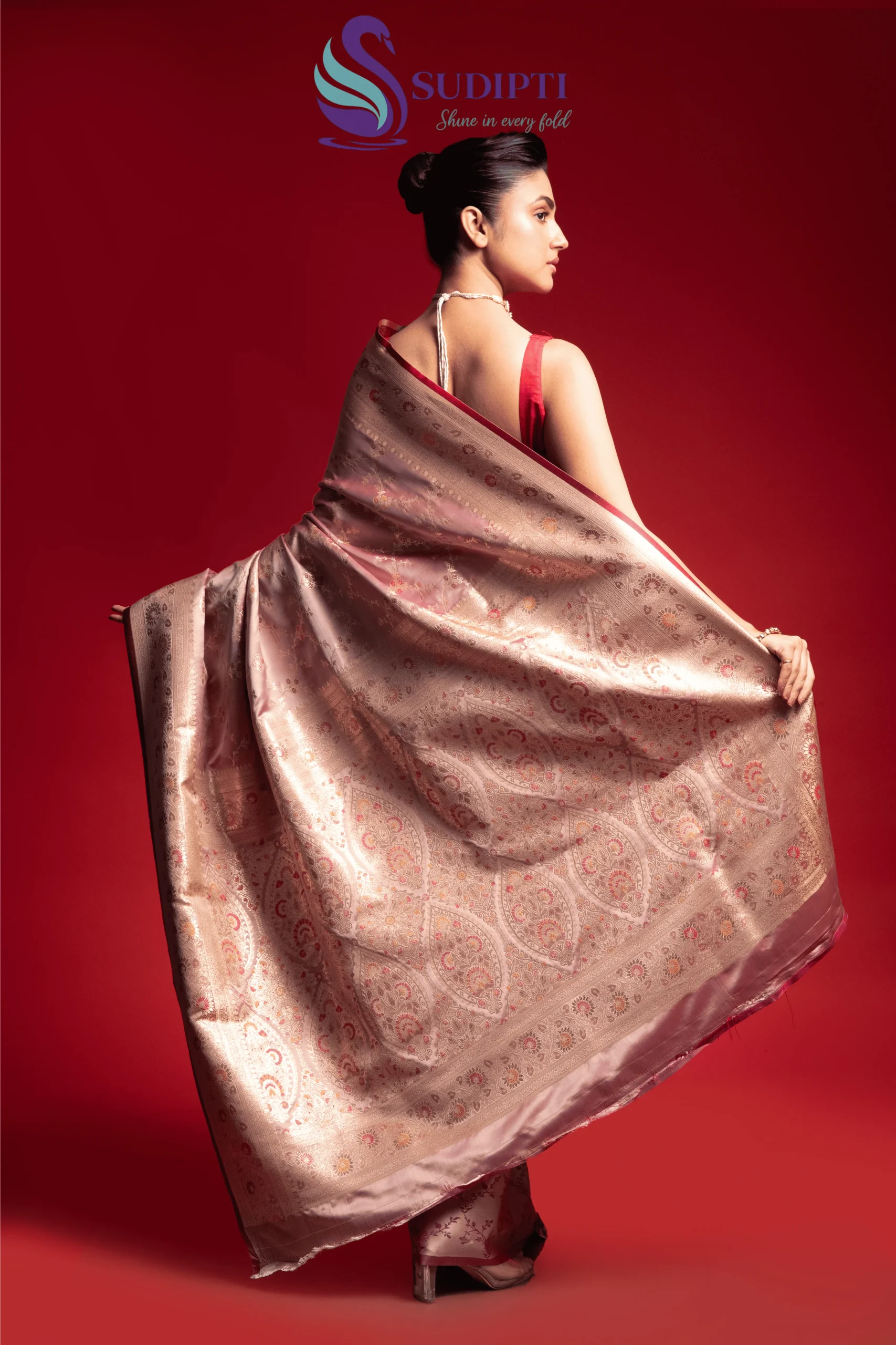 Blush Majesty Banarasi Saree