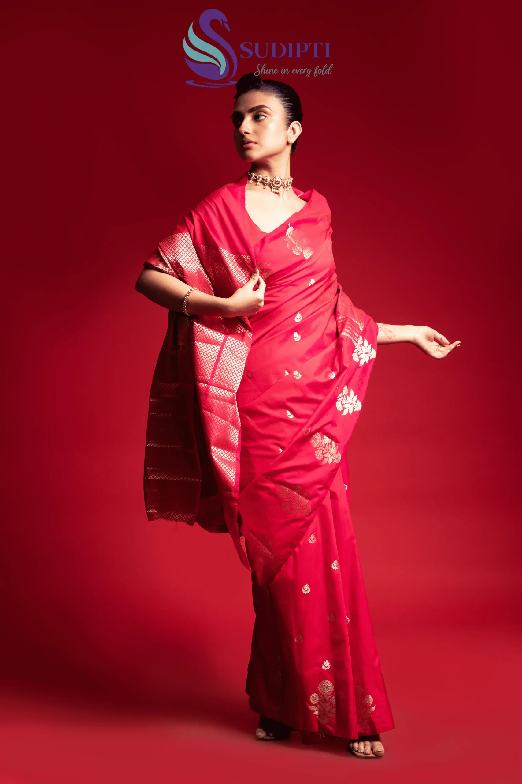 Magenta Grace Banarasi Saree