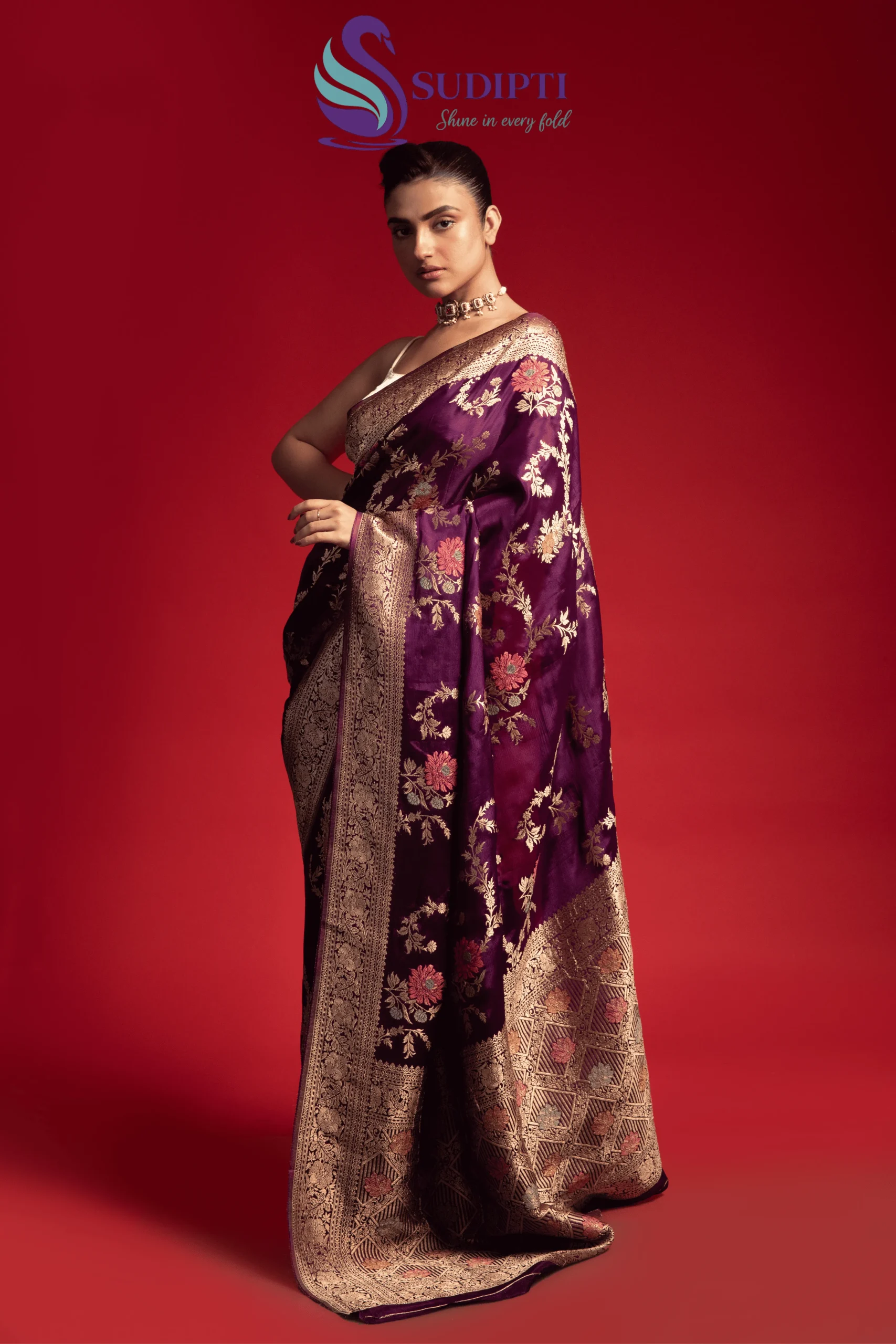 Imperial Plum Banarasi Saree
