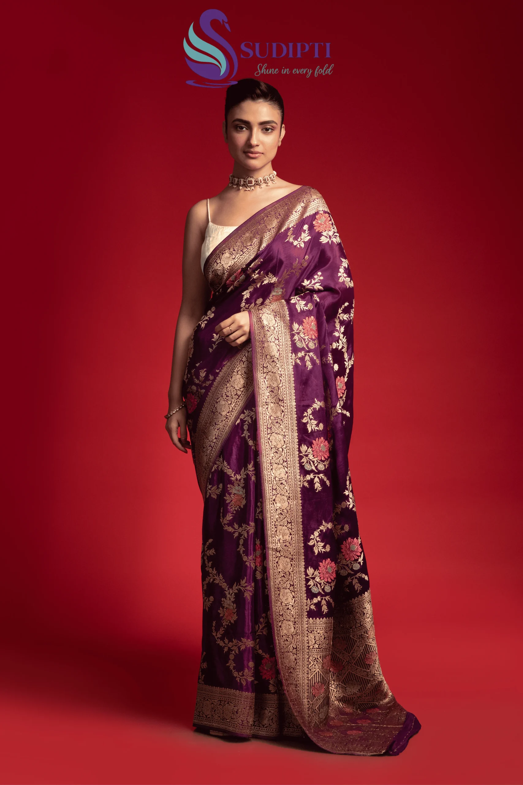 Imperial Plum Banarasi Saree