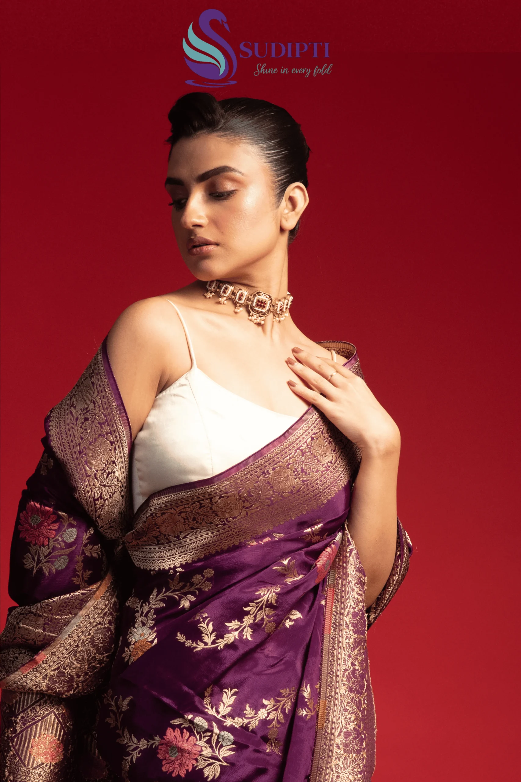 Imperial Plum Banarasi Saree
