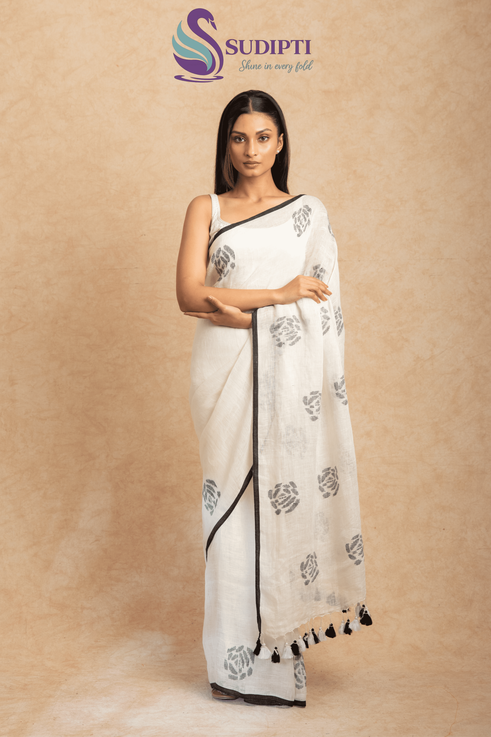 Shwetambara Linen Saree
