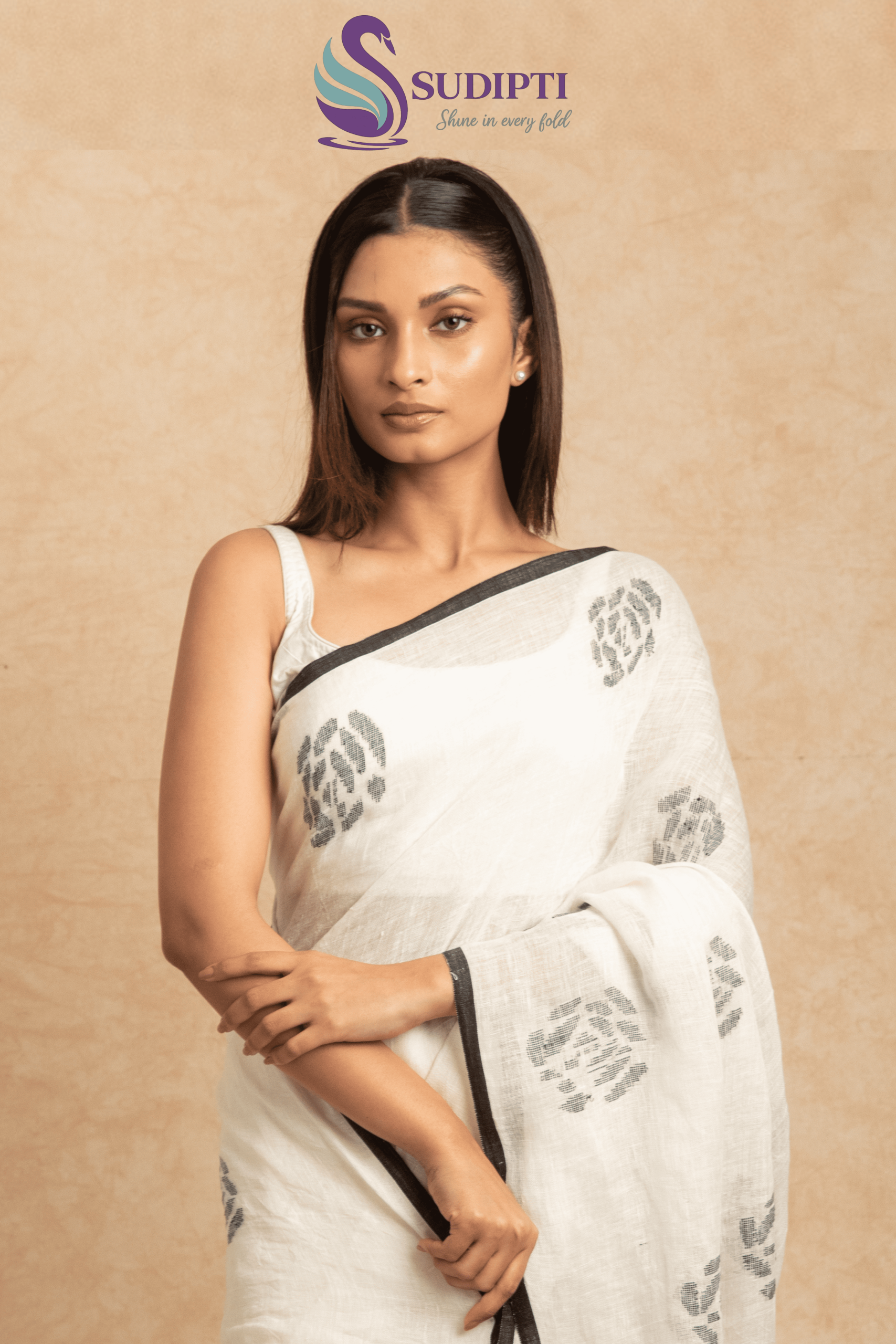 Shwetambara Linen Saree