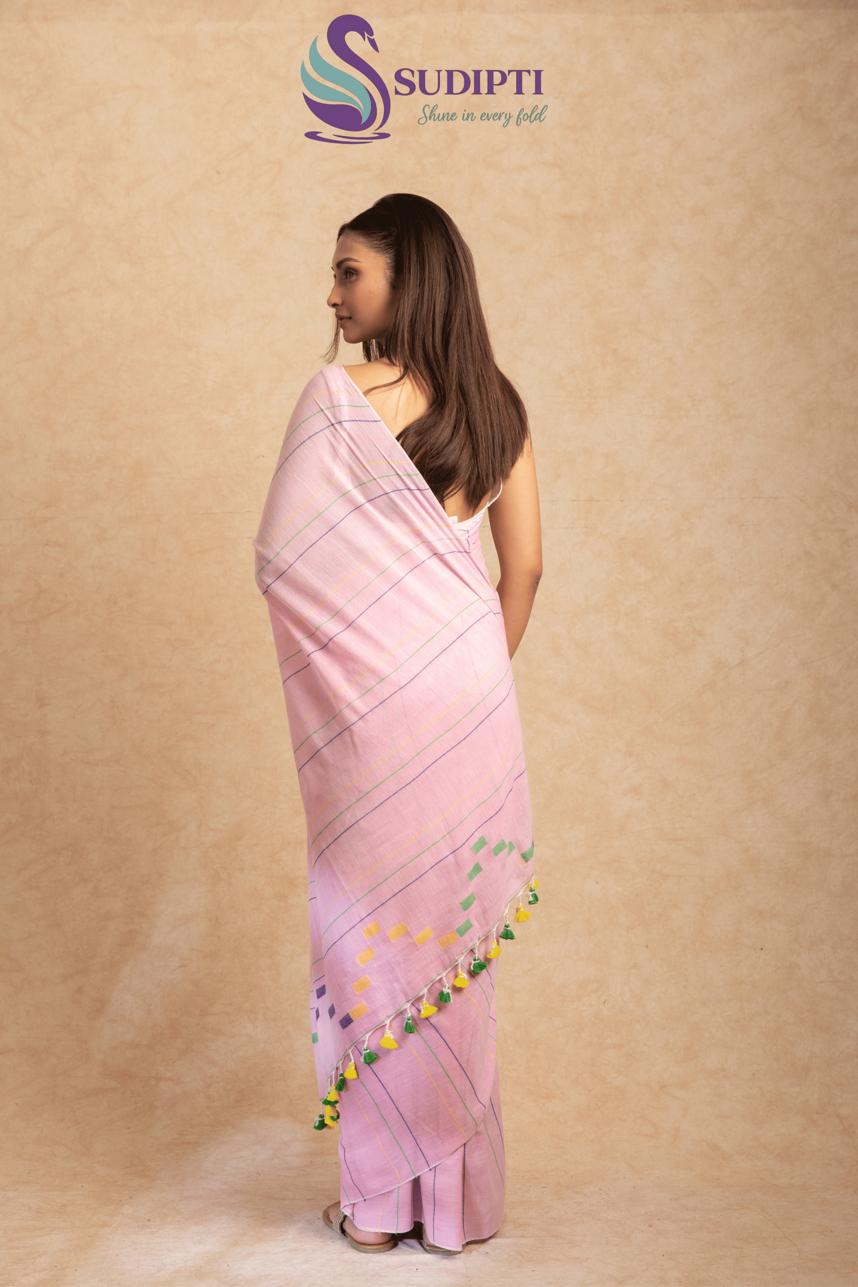 Blush Pink Pure Cotton Saree