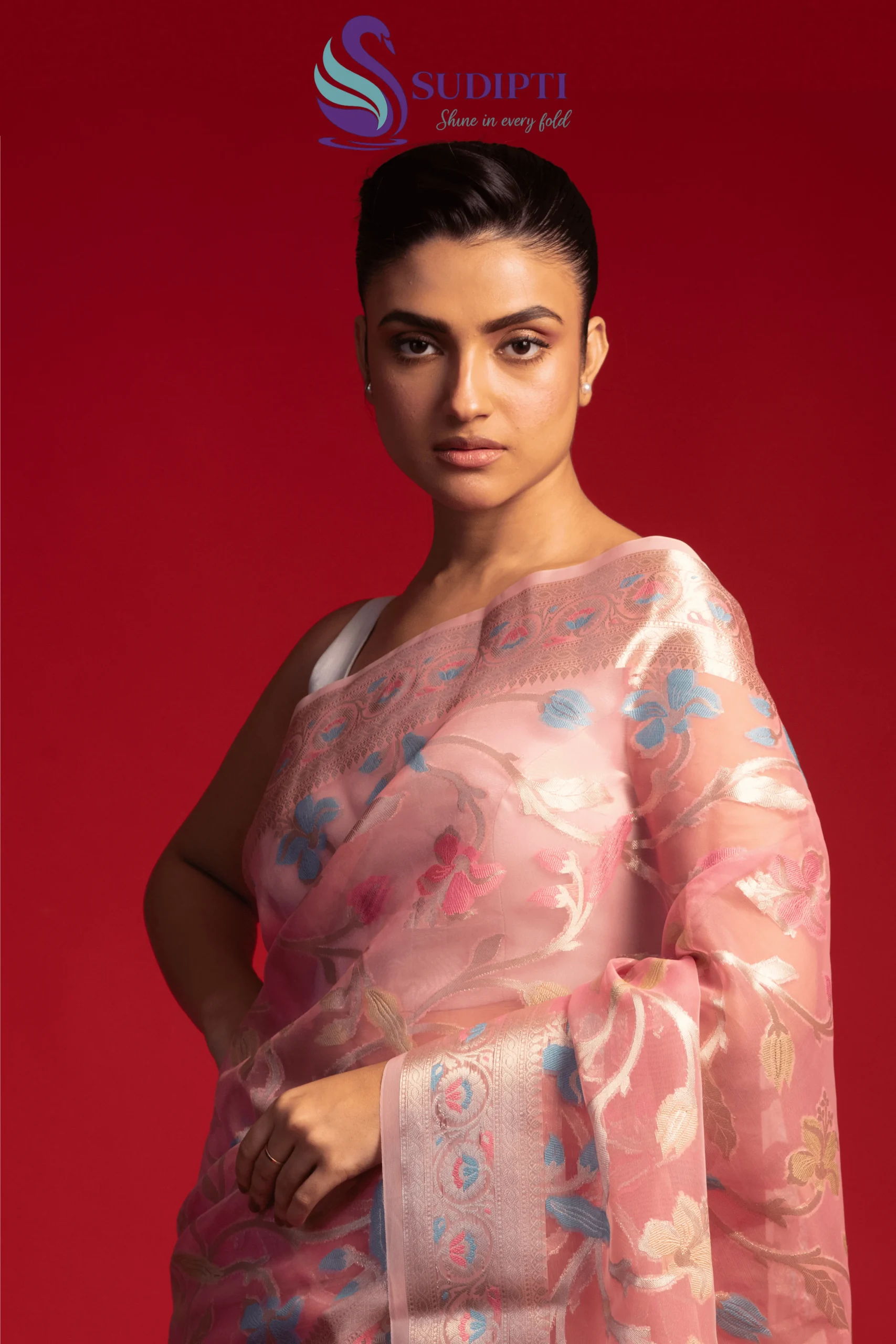 Rose Bloom Tissue Banarasi Saree