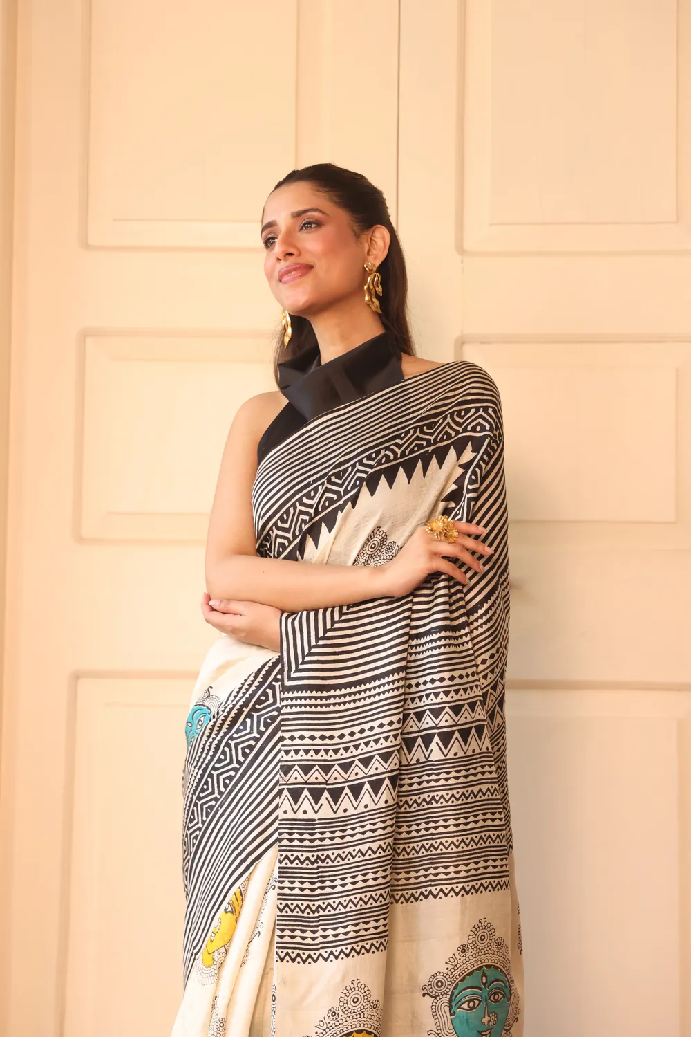 Pure Silk Saree with Kalamkari Saree
