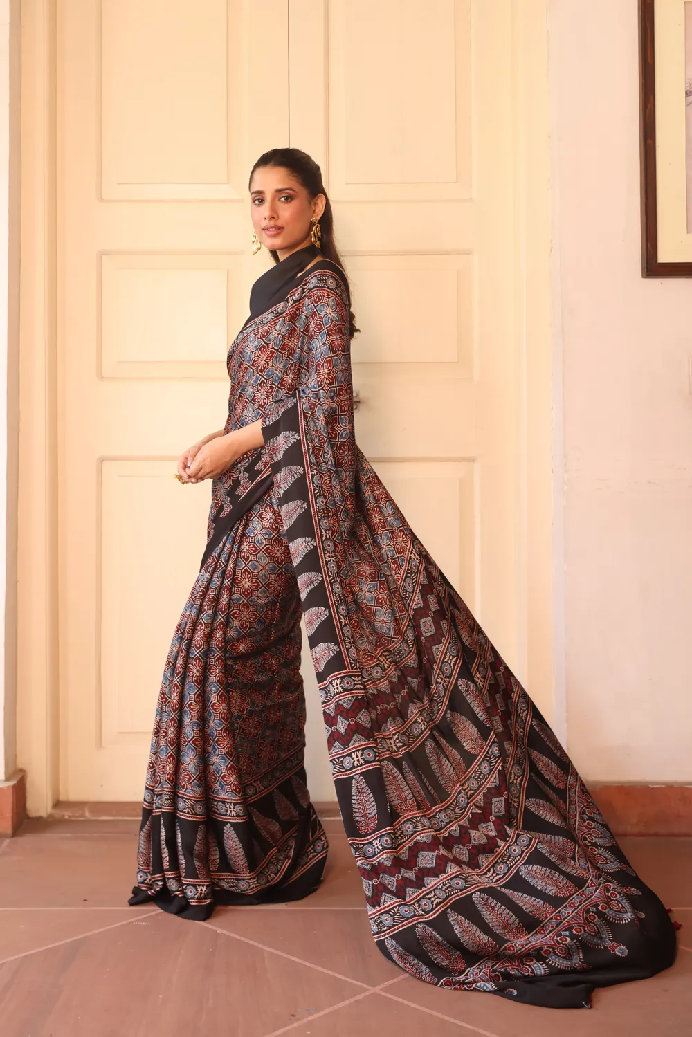 Modal Silk Ajrakh Saree
