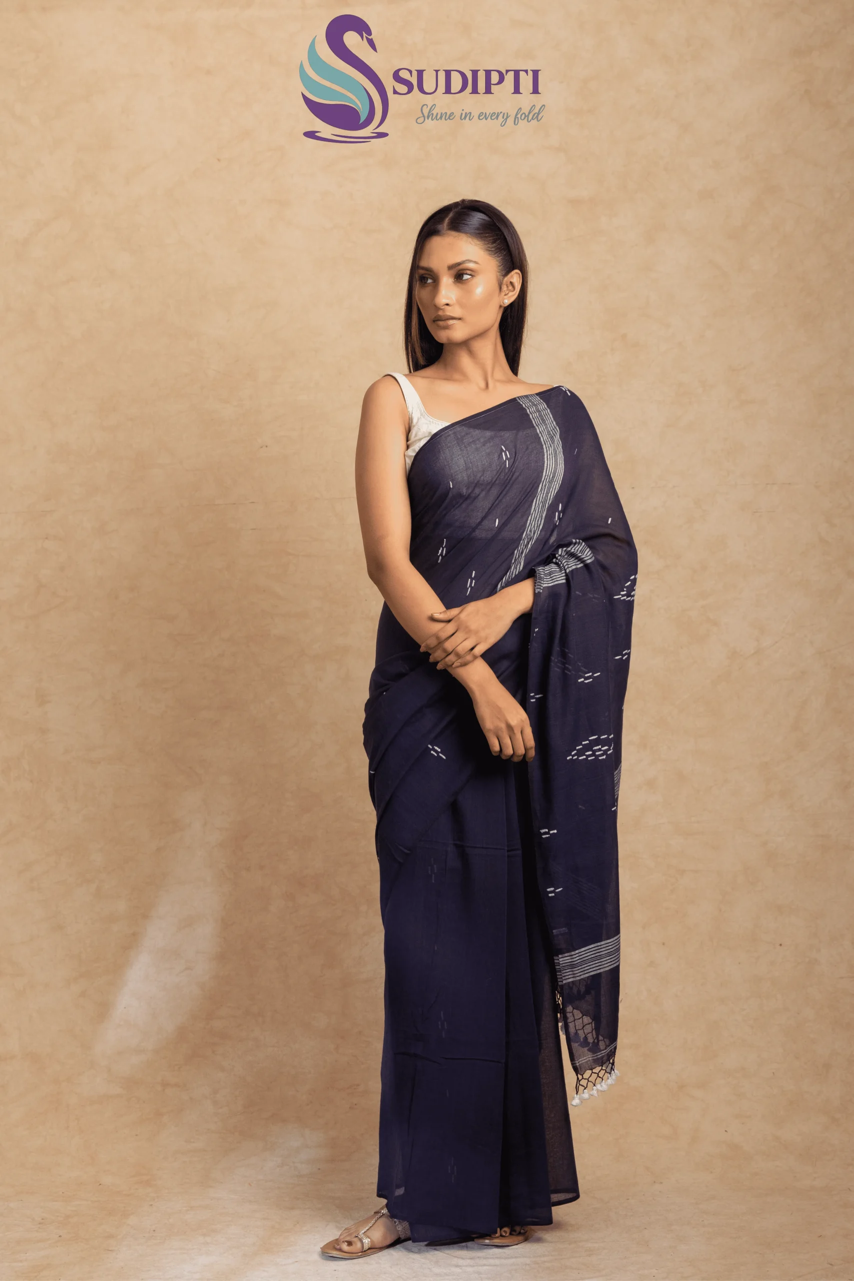 Midnight Whisper Cotton Saree