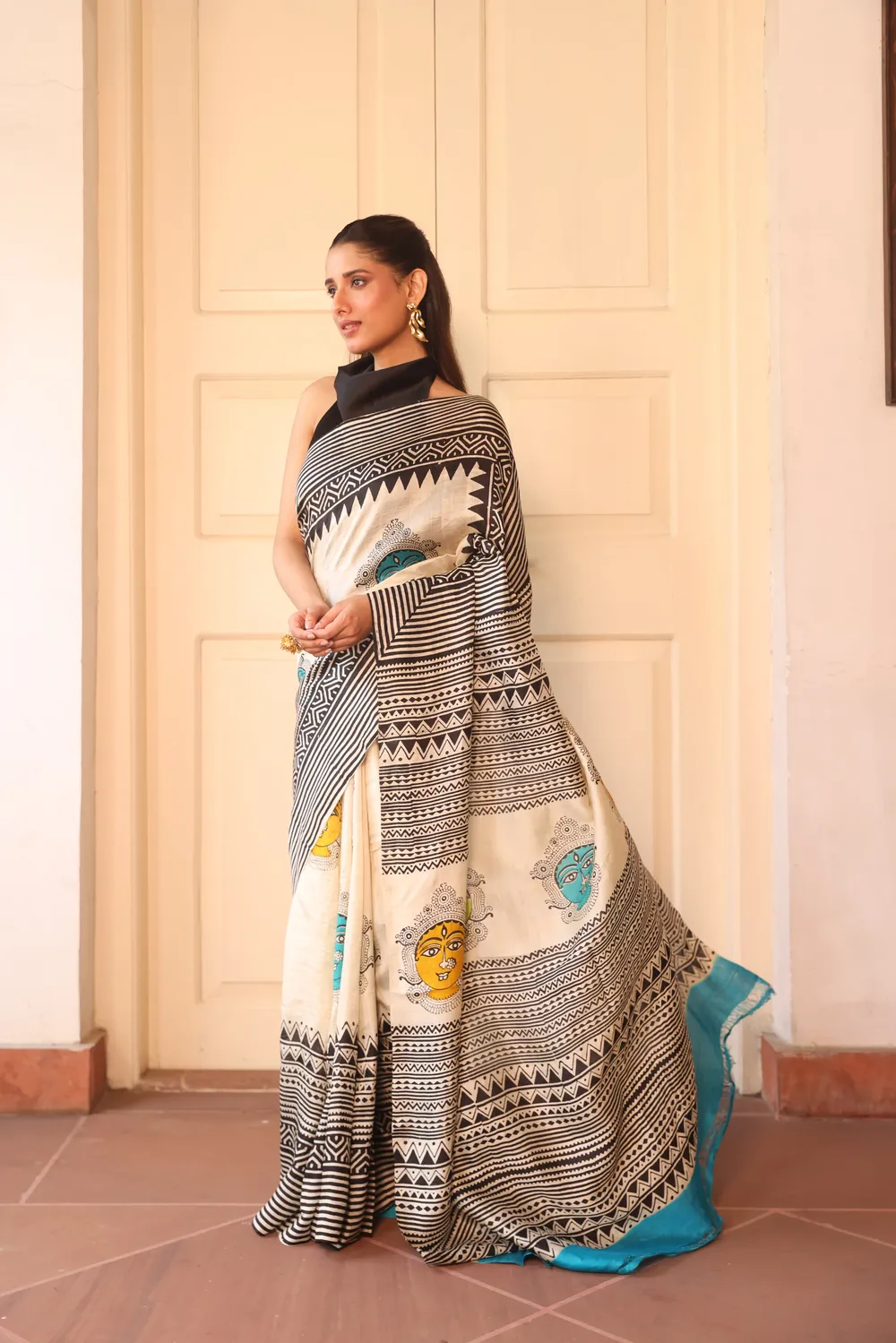 Pure Silk Saree with Kalamkari Saree