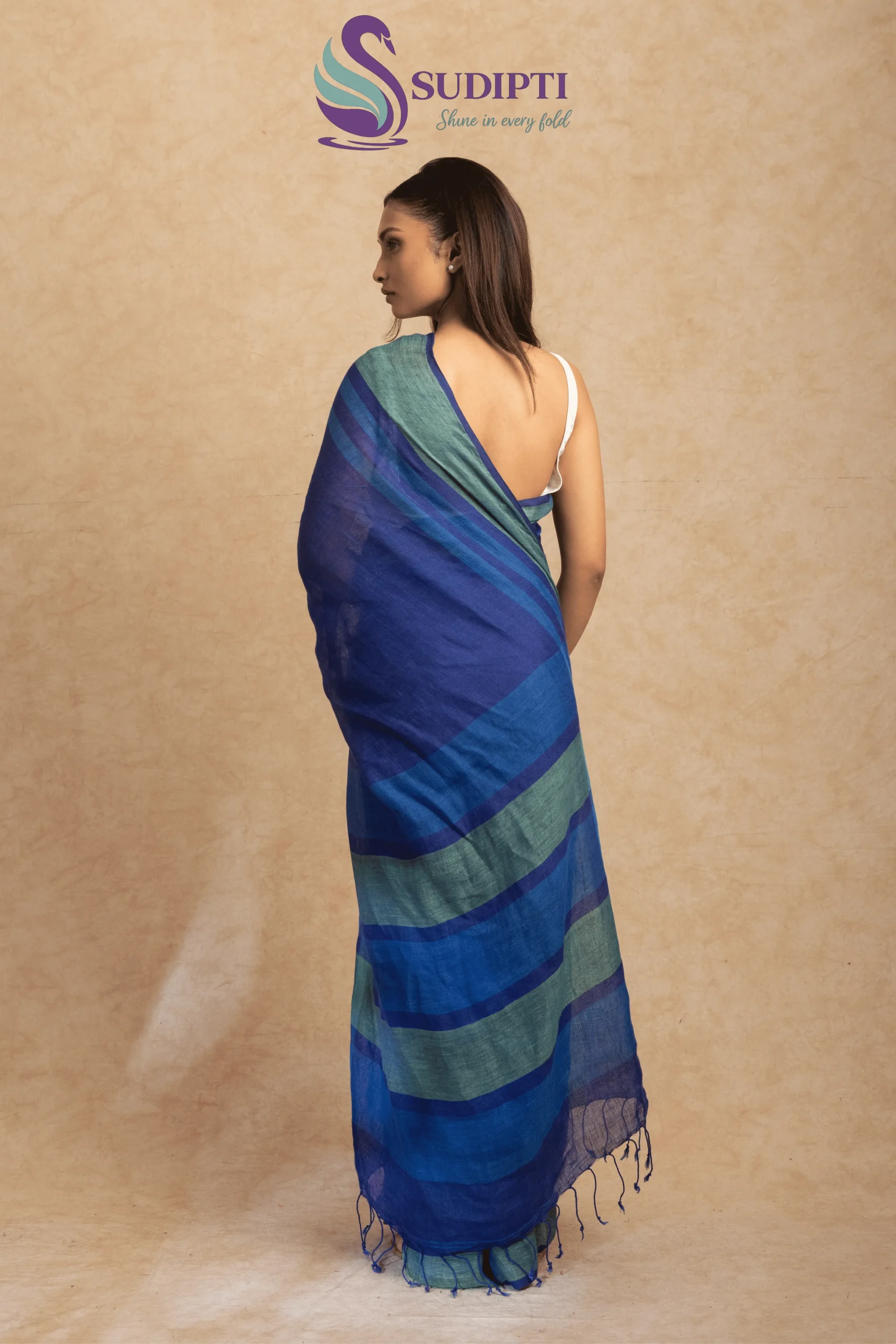 Neel Tara Cotton Linen Saree