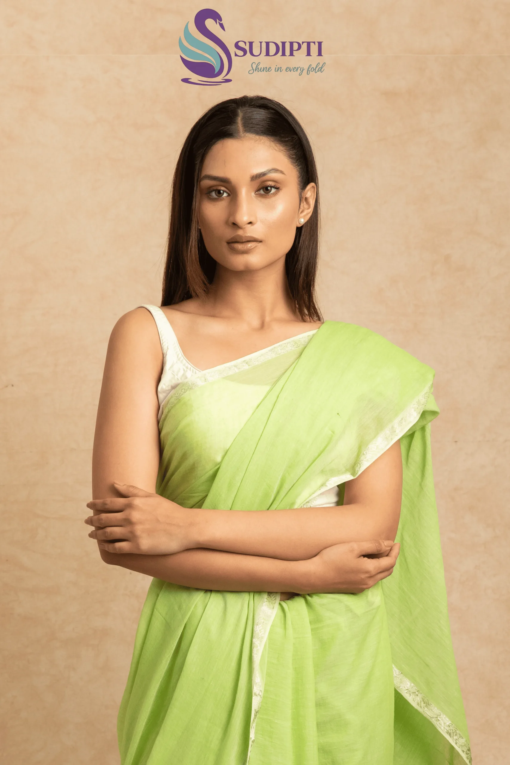 Pista Green Pure Cotton Saree