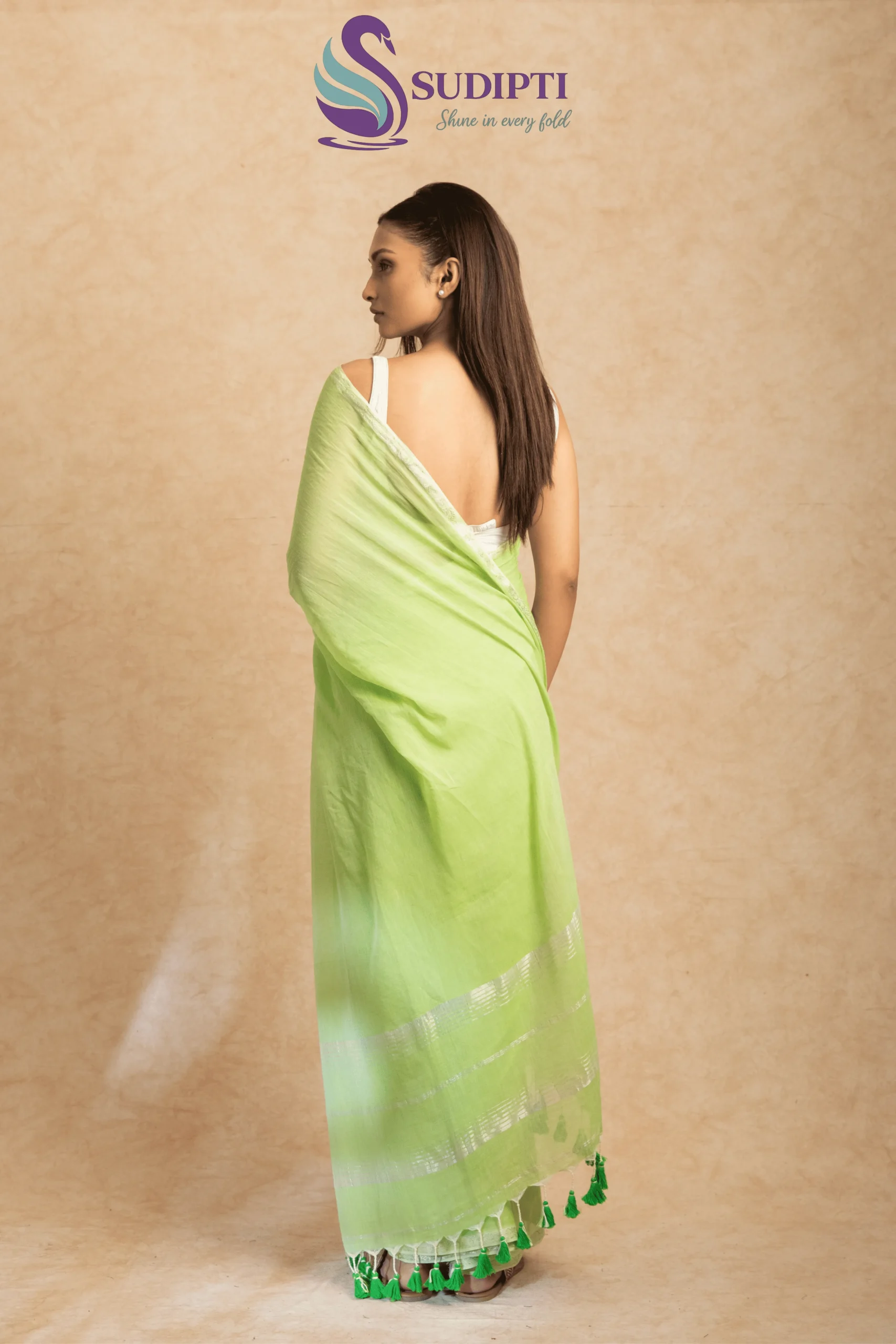 Pista Green Pure Cotton Saree