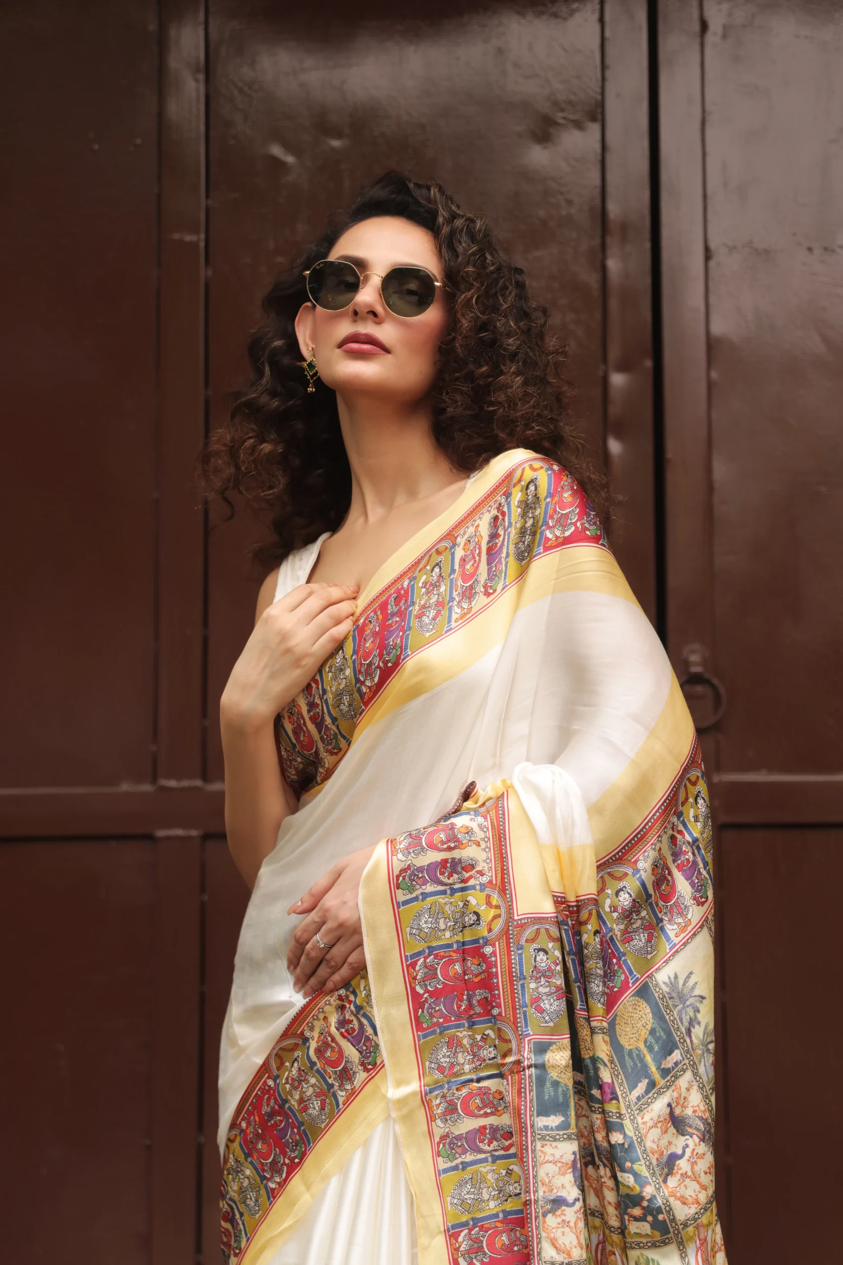 Ivory Heritage Digital Print Saree