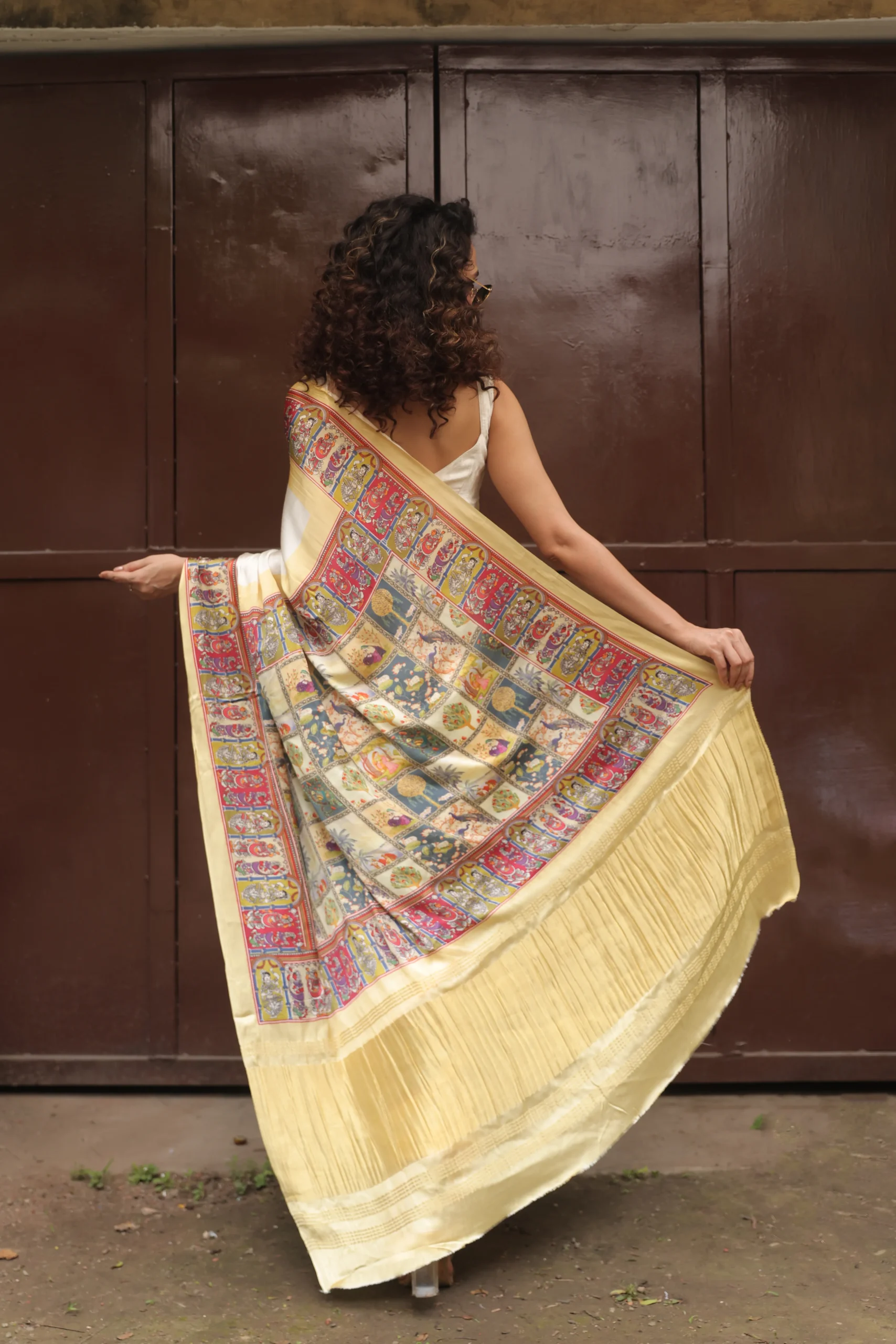 Ivory Heritage Digital Print Saree