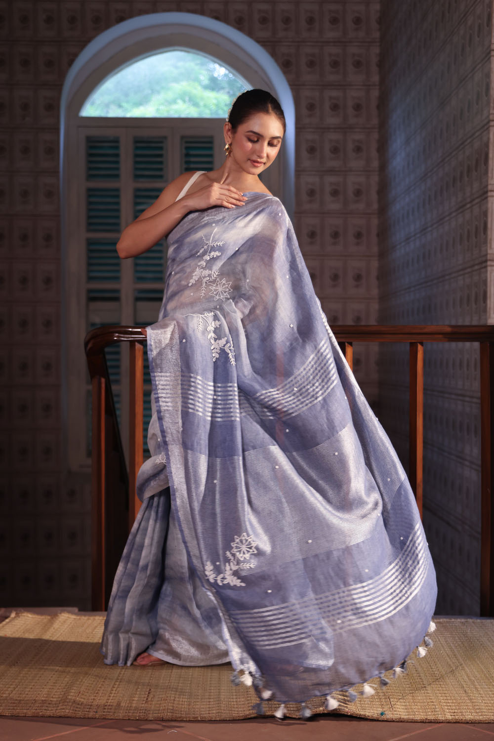 Misty Blue Linen Elegance