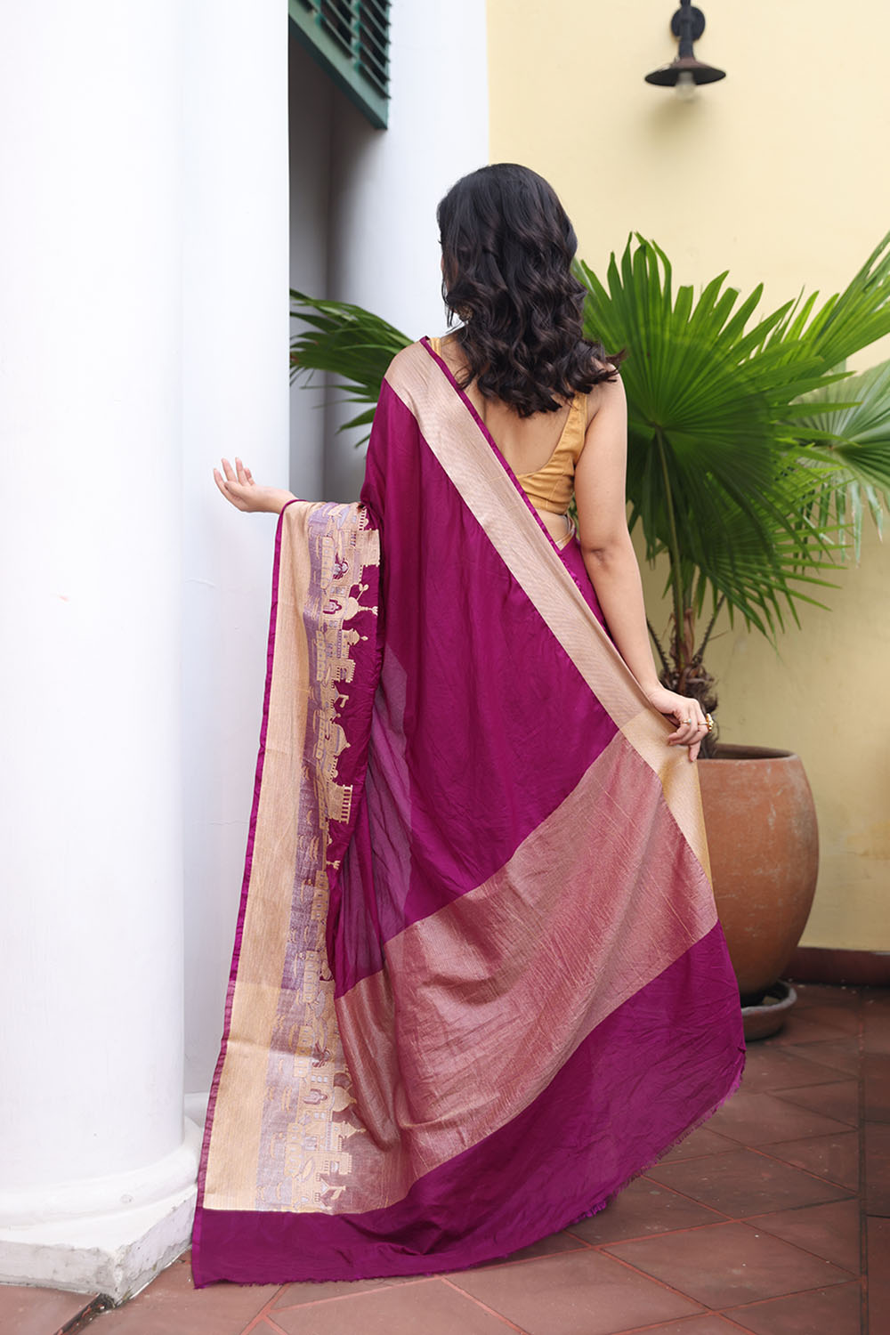 Royal Amethyst Purple Heritage Banarasi Saree