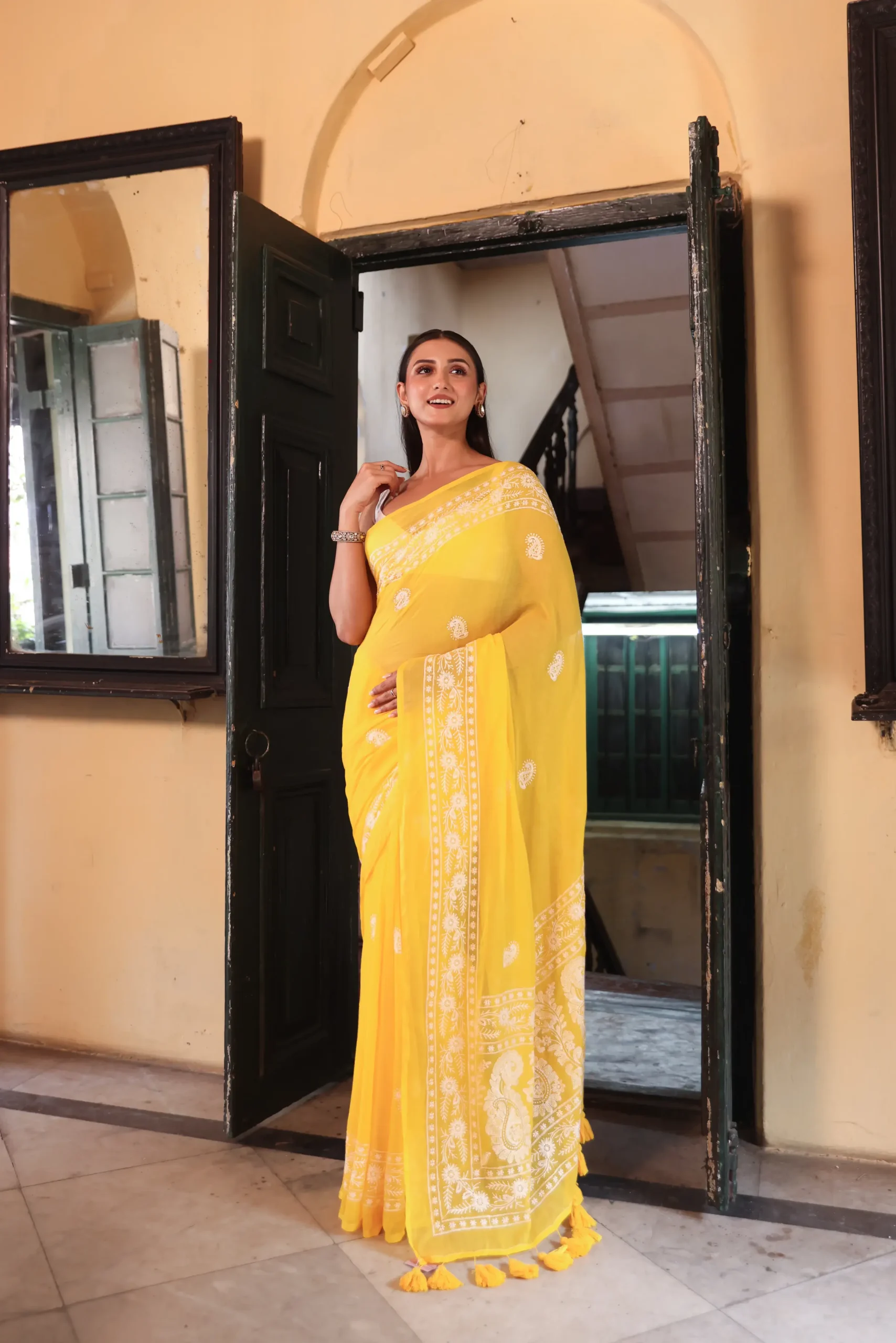 Sunshine Bloom Mul Cotton Saree