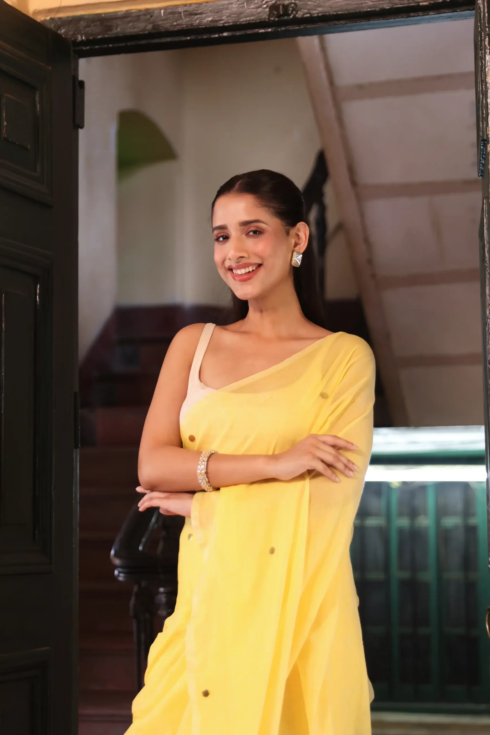 Sunshine Yellow Mul Saree